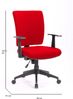 Dmora Stuhl mit Rädern Eulalia, Chefsessel mit Armlehnen, Ergonomischer Bürositz, 61x65h98/108 cm, Rot Bild 3