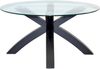 Couchtisch mit Glasplatte Ø80 cm – Rund, Eiche-Massivholz schwarz lackiert Bild 3