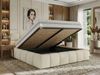 Doppelbett mit Gasdruckfeder, Polsterbett NIRA CLASSIC Holzlattenrost Bett mit Stauraum, gepolstertes Kopfteil Bettkasten Pocket Matratze - 140 x 200 cm - Creme Strukture - VIRE LUX Bild 3