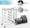 Rollwagen mit 15 stapelbaren Schubladen Rollcontainer Beistellwagen mit 15 Schubladen Silber 62,5 x 37 x 87 cm Bild 4