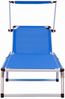 vidaXL Klappbare Sonnenliegen mit Dach 2 Stk. Aluminium Textilene Blau 312457 Bild 3