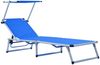 vidaXL Klappbare Sonnenliegen mit Dach 2 Stk. Aluminium Textilene Blau 312457 Bild 2