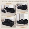Kompakt-Sofa aus Cord,Weich modular & alltagstauglich mit Seitentasche und Getränkehalter Hochwertiger Komfort für langes Sitzen inkl 3 Kissen Ideal für Wohnzimmer Arbeitszimmer & mehr,Cordstoff,Schwarz, Bild 4