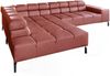 KAWOLA Sofa NELSON Ecksofa Leder rot Recamiere links 72 x 216 x 321 cm Bild 3