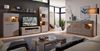 Wohnwand Wohnzimmer-Set 2 FUN PLUS II 4 tlg. Vitrine Standvitrine TV-Unterteil Wandboard grau Hirnholz LED-Beleuchtung Bild 4