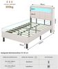 MSMASK Polsterbett mit integrierter LED-Beleuchtung und Ladestation, Stauraumbett (Ohne Matratze), Jugendbett Einzelbett mit Holzlattenrost, 90x200 cm Bild 2