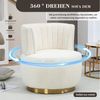 KLAM HOME Stuhl Moderner 360-Grad-Drehstuhl aus Teddy/Samt – Komfortable Rückenlehne, Wohnzimmerstuhl Geeignet für Wohnzimmer Schlafzimmer Arbeitszimmer Bild 2