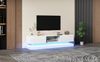 TV-Lowboard 160 x 35 x 40,5 cm aus Spanplatte in Weiß Hochglanz mit LED & 2 Schubladen Bild 3