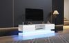 TV-Lowboard 160 x 35 x 40,5 cm aus Spanplatte in Weiß Hochglanz mit LED & 2 Schubladen Bild 2
