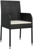 vidaXL Gartenstühle mit Kissen 2 Stk. Poly Rattan Schwarz 319885 Bild 3