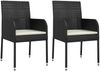 vidaXL Gartenstühle mit Kissen 2 Stk. Poly Rattan Schwarz 319885 Bild 2