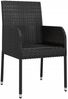 vidaXL Gartenstühle mit Kissen 2 Stk. Poly Rattan Schwarz 319885 Bild 4