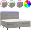 Boxspringbett mit Matratze & LED Samt Hellgrau 200x200 cm, Härtegrad: H2 [3136203] Bild 2