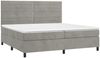 Boxspringbett mit Matratze & LED Samt Hellgrau 200x200 cm, Härtegrad: H2 [3136203] Bild 3