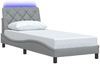 vidaXL Bettgestell mit LED ohne Matratze Hellgrau 90x190 cm Stoff 3310636 Bild 3