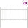 vidaXL Gartenzaun 8 pcs Weiß 170 x 140 cm Pulverbeschichteter Stahl 3360173 Bild 2