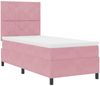 vidaXL Boxspringbett mit Matratze mit Kopfteil Rosa 90 x 190 cm Samt 3339871 Bild 5