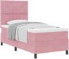 vidaXL Boxspringbett mit Matratze mit Kopfteil Rosa 90 x 190 cm Samt 3339871 Bild 2