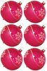 Weihnachtskugeln Set, 6 pinke Kugeln Ø 8cm Kristallwelle, Thüringer Glas Weihnachtsschmuck Bild 1