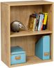 furni24 Breites Bücherregal mit 2 Fächern, Holzregal, Würfelregal, Aufbewahrungsregal, Saphir Eiche, 60 x 31 x 77h Bild 3