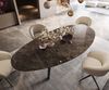 Esstisch Edge Oval 280x130 Keramik Emperador Extra Lucidato Dunkelbraun Zenthara kantig Metall Schwarz Bild 4