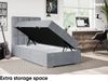 MEBLINI Boxspringbett LUKAS 90x200 cm mit Bettkasten - H4/Grau Samt Gepolstert Einzelbett mit Topper & Taschenfederkern-Matratze - 90x200 Links Bild 5