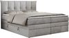 Boxspringbett 7-Zonen Taschenfederkernmatratze und Topper - PREMIUM-10-KING - 140x200cm - Hellgrau Velours - H3 Bild 3