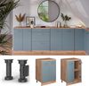 Kommode unter Schräge Rion Blau-Grau 60x81.6 cm ohne Schräge mit 2 Türen Vicco Bild 5