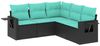 vidaXL 5-teiliges Gartensofa-Set mit Kissen, schwarzes Polyrattan 3220146 Bild 2