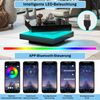 Couchtisch, quadratisch, mit App-LED-Licht & futuristischem Design, 70x70x36 cm, Schwarz Bild 5