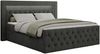 Boxspringbett, Stauraumbett mit Bettkasten, LED - GOLD-9 - 140x200cm - Dunkelgrau Stoff - H4 Bild 3