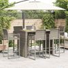 vidaXL 7-tlg. Gartenbar-Set ohne Kissen Grau Poly Rattan Akazie 3328894 Bild 3