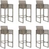 vidaXL 7-tlg. Gartenbar-Set ohne Kissen Grau Poly Rattan Akazie 3328894 Bild 4