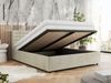 Polsterbett mit Holzlattenrost Doppelbett PAVO CLASSIC, hohe Kopfteil, Bettkasten mit Gasdruckfeder Foam Matratze - 200 x 200 cm - Beige Velvet - MIRO LUX Bild 3