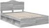 vidaXL Bettrahmen Graues Sonoma 150 x 200 cm Massives Kiefernholz 3413295 Bild 4