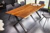 Industrie-Design Esstisch FLAMMA 180cm Mangoholz X-Gestell Bild 4