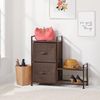 Regalsystem Schrank Holzablage mit 2 Stoffschubladen mDesign Metallrahmen braun Bild 2