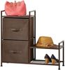 Regalsystem Schrank Holzablage mit 2 Stoffschubladen mDesign Metallrahmen braun Bild 5