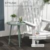 Outsunny Gartentisch wetterfest, mit erhöhtem Rand, aus Stahl, rund (Balkontisch, 1-St, Beistelltisch Garten), 20kg belastbar, Ø40x50H cm, für Outdoor Indoor Balkon Terrasse Grün Bild 4