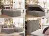 Boxspringbett TILIANO 90x200 Cord inkl. Bettkasten, Einzelbett 7-Zonen Multipocket-Matratze & Topper, Modernes Design mit hohem Kopfteil - Hellbraun Cordstoff - H4 - Topper Visco Bild 2