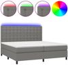 Boxspringbett mit Matratze & LED Stoff Dunkelgrau 200x200 cm, Härtegrad: H2 [3135222] Bild 2