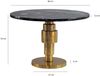 Couchtisch Gold 60cm mit schwarzer Marmor Tischplatte - Wohnzimmertisch rund - Sofatisch Alu modern - Beistelltisch Aluminium - Design Tisch Wohnzimmer Metallgestell Handmade Bild 4