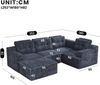 Merax 3-Sitzer Sofas, Modulares Kombinationssofa, flexibel als L‑Form/U‑Form stellbar, rahmenlose Vollschaum‑Konstruktion, keine Montage erforderlich, Chenille‑Bezug, Blau Bild 4