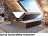MEBLINI Boxspringbett LIONEL 180x200 cm mit Bettkasten - H3/Braun Webstoff Polsterbett - Doppelbett mit Topper & Bonellfederkern-Matratze Bild 3