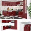 Eckküche R-Line Rot Hochglanz/Weiß 287 x 60 cm , AP Marmor Vicco Bild 2