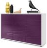 Vladon Sideboard Ben V3, Kommode mit 3 Türen und 2 Schubladen, Weiß matt/Brombeer Hochglanz (117 x 74 x 36 cm) Bild 5
