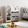HOMECHO Spielzeugtruhe, Spielzeugregal Bücherregal Kinderregal 4 Stoffboxen Bild 3