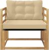 vidaXL Outdoor-Sofagarnitur Massives Akazienholz und Textilene Weiß 3439055 Bild 5