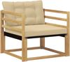 vidaXL Outdoor-Sofagarnitur Massives Akazienholz und Textilene Weiß 3439055 Bild 2