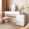 Merax Schminktisch(Ohne Spiegel), Schreibtisch mit 5 Schubladen, Frisiertisch, Funktion von Aufbewahrung, für Schlafzimmer, weiß+oak Bild 3
